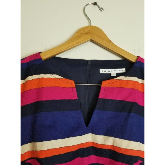 Trina Turk Dress 0 xs Sheath Striped‎ Colorful Mini - Picture 3 of 8